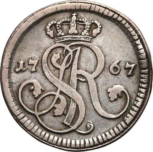 Аверс монеты - 1 грош 1767 года G G - прописная - цена  монеты - Польша, Станислав II Август