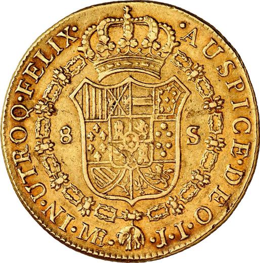Rewers monety - 8 escudo 1797 JI - cena złotej monety - Peru, Karol IV