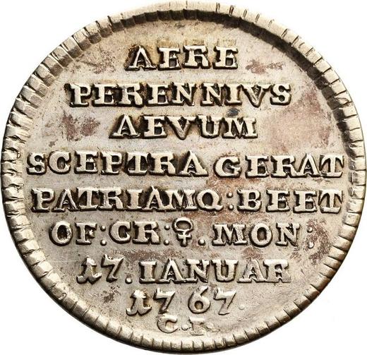Реверс монеты - Трояк (3 гроша) 1767 года CI "17 IANUAR" Серебро - цена серебряной монеты - Польша, Станислав II Август