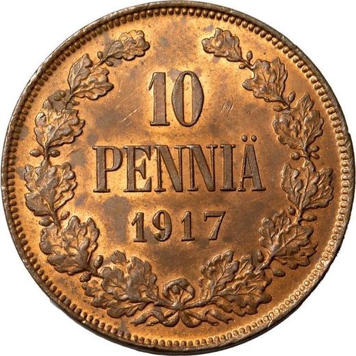 Реверс монеты - 10 пенни 1917 года "Тип 1895-1917" - цена  монеты - Финляндия, Великое княжество