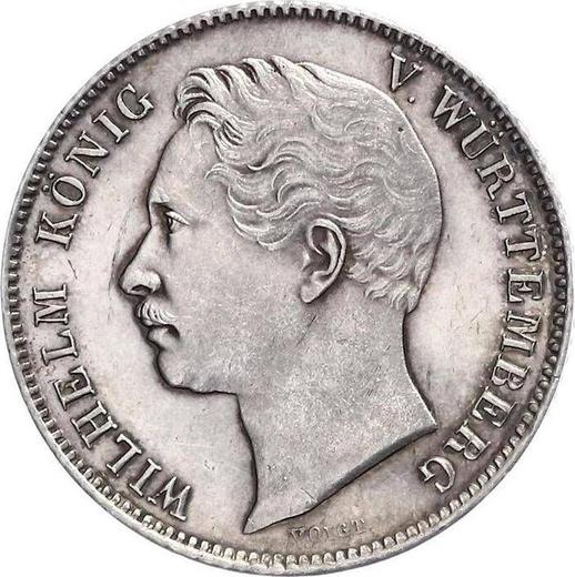 Аверс монеты - 1/2 гульдена 1849 года - цена серебряной монеты - Вюртемберг, Вильгельм I