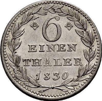 Reverso 1/6 tálero 1830 - valor de la moneda de plata - Hesse-Cassel, Guillermo II