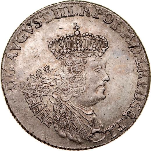 Obverse 1 Zloty (30 Groszy) 1762 REOE "Danzig" - Silver Coin Value - Poland, Augustus III
