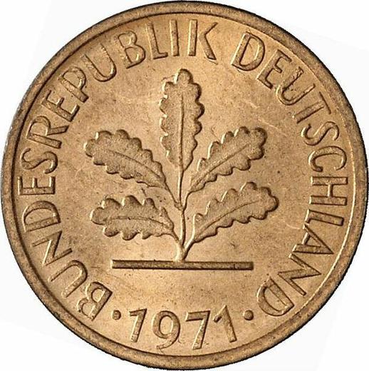 Реверс монеты - 1 пфенниг 1971 года F - цена  монеты - Германия, ФРГ