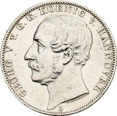 Аверс монеты - Талер 1862 года B - цена серебряной монеты - Ганновер, Георг V