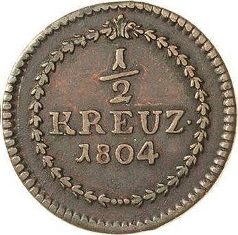 Rewers monety - 1/2 krajcara 1804 - cena  monety - Badenia, Karol Fryderyk