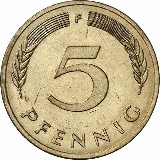 Аверс монеты - 5 пфеннигов 1981 года F - цена  монеты - Германия, ФРГ