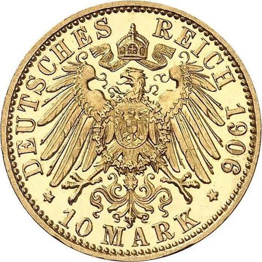 Reverso 10 marcos 1906 A "Prusia" - valor de la moneda de oro - Alemania, Imperio alemán