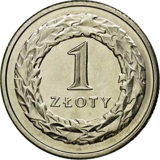 Revers 1 Zloty 2008 MW - Münze Wert - Polen, III Republik Polen nach Stückelung