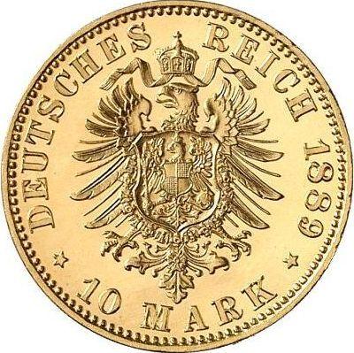 Rewers monety - 10 marek 1889 A "Prusy" - cena złotej monety - Niemcy, Cesarstwo Niemieckie