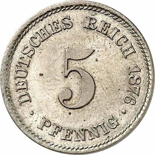 Аверс монеты - 5 пфеннигов 1876 года E "Тип 1874-1889" - цена  монеты - Германия, Германская Империя