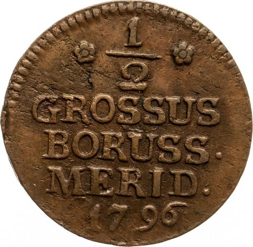 Реверс монеты - Полугрош (1/2 гроша) 1796 года B "Южная Пруссия" - цена  монеты - Польша, Прусское правление