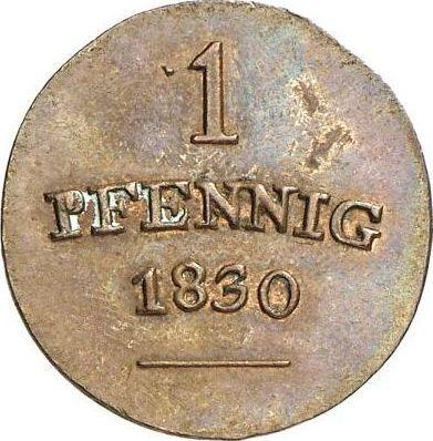 Реверс монеты - 1 пфенниг 1830 года - цена  монеты - Саксен-Веймар-Эйзенах, Карл Фридрих