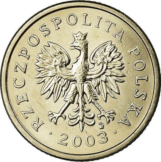 Аверс монеты - 20 грошей 2003 года MW - цена  монеты - Польша, III Республика после деноминации