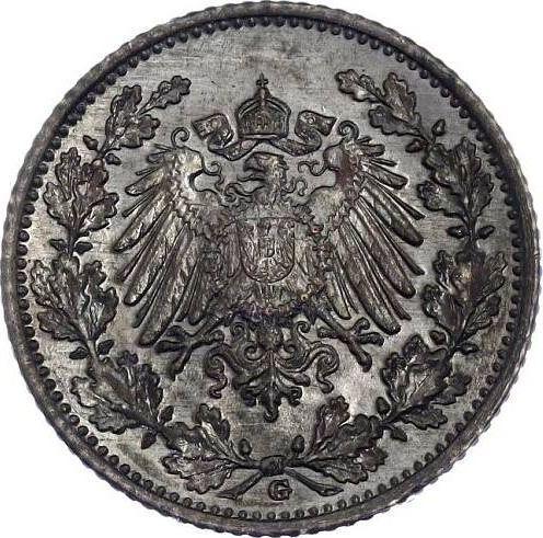 Reverso Medio marco 1918 G "Tipo 1905-1919" - valor de la moneda de plata - Alemania, Imperio alemán