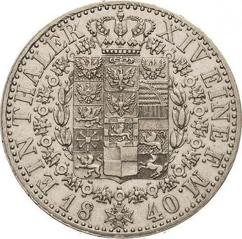 Reverso Tálero 1840 A - valor de la moneda de plata - Prusia, Federico Guillermo III