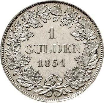 Rewers monety - 1 gulden 1851 - cena srebrnej monety - Bawaria, Maksymilian II