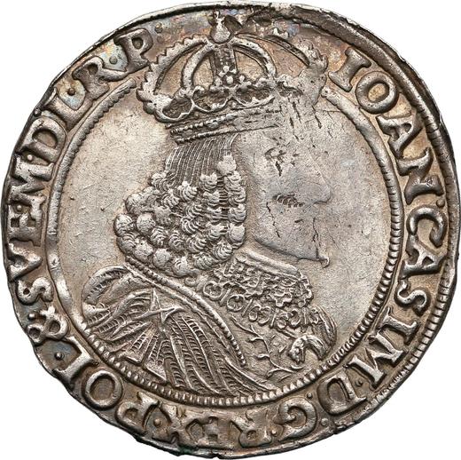 Аверс монеты - Орт (18 грошей) 1652 года AT "Круглый герб" - цена серебряной монеты - Польша, Ян II Казимир