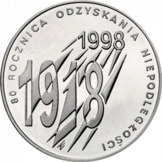 Reverse 10 Zlotych 1998 MW ET "90th Anniversary of Regaining Independence by Poland" - Silver Coin Value - Poland, III Republic after denomination