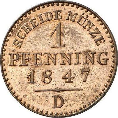 Reverso 1 Pfennig 1847 D - valor de la moneda  - Prusia, Federico Guillermo IV