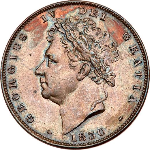 Аверс монеты - Фартинг 1830 года - цена  монеты - Великобритания, Георг IV