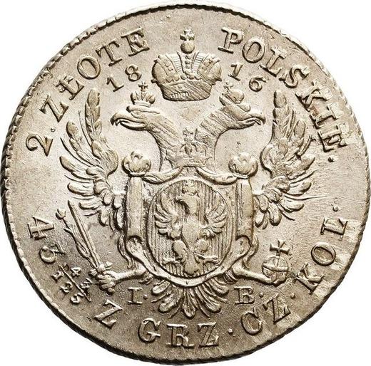 Reverso 2 eslotis 1816 IB "Cabeza grande" - valor de la moneda de plata - Polonia, Zarato de Polonia
