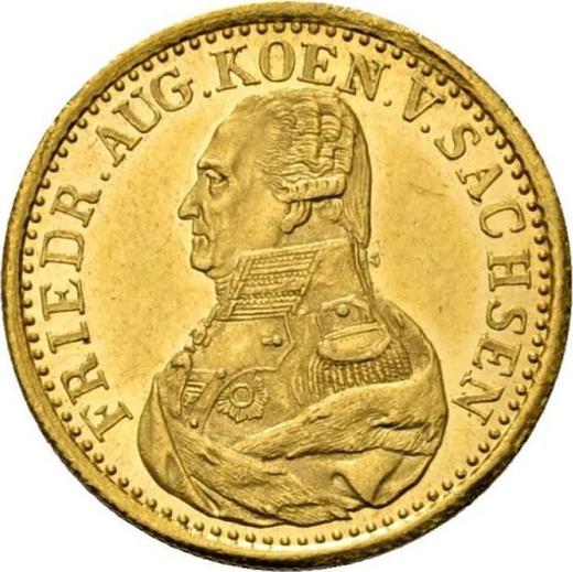 Awers monety - Dukat 1825 I.G.S. - cena złotej monety - Saksonia-Albertyna, Fryderyk August I