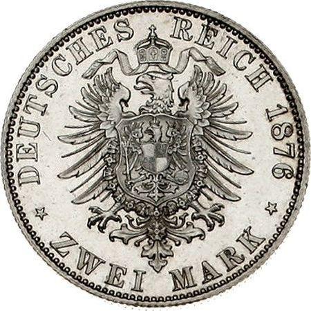 Rewers monety - 2 marki 1876 J "Hamburg" - cena srebrnej monety - Niemcy, Cesarstwo Niemieckie