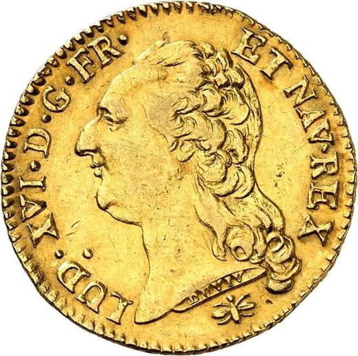 Obverse Louis d'Or 1792 D "Type 1785-1792" Lyon - Gold Coin Value - France, Louis XVI