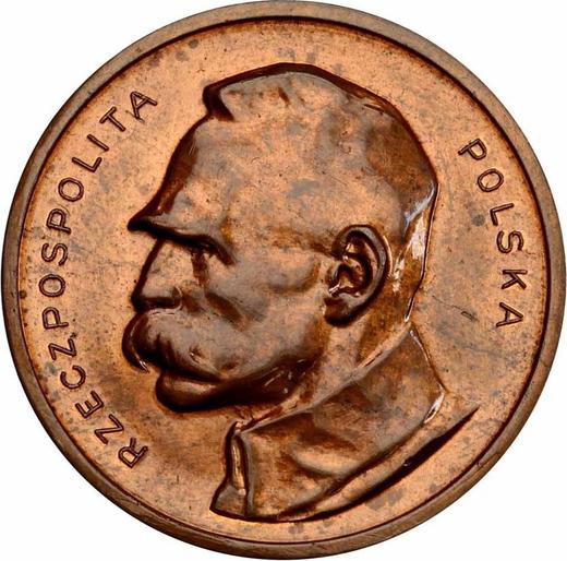 Rewers monety - PRÓBA 100 marek 1922 "Józef Piłsudski" Miedź - cena  monety - Polska, II Rzeczpospolita