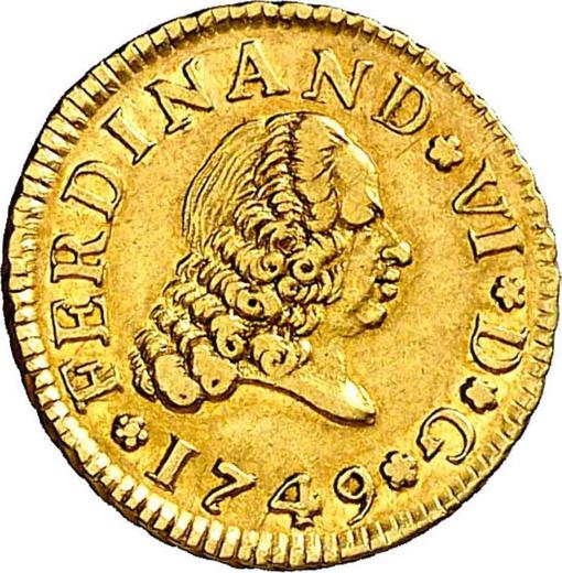 Avers 1/2 Escudo 1749 M JB - Goldmünze Wert - Spanien, Ferdinand VI