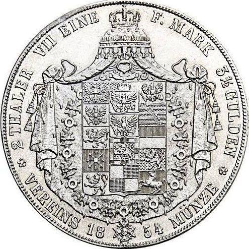 Reverso 2 táleros 1854 A - valor de la moneda de plata - Prusia, Federico Guillermo IV