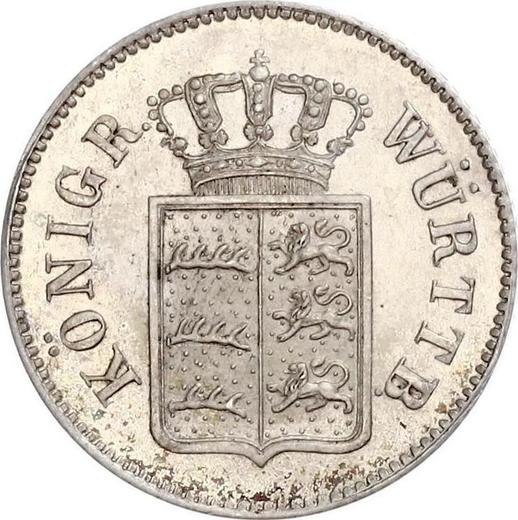 Anverso 6 Kreuzers 1854 - valor de la moneda de plata - Wurtemberg, Guillermo I