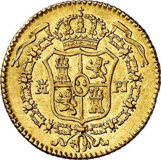 Реверс монеты - 1/2 эскудо 1773 года M PJ - цена золотой монеты - Испания, Карл III