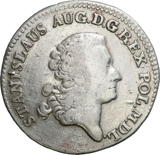 Аверс монеты - Злотовка (4 гроша) 1775 года EB - цена серебряной монеты - Польша, Станислав II Август