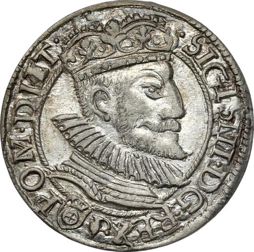 Аверс монеты - 1 грош 1594 года - цена серебряной монеты - Польша, Сигизмунд III Ваза