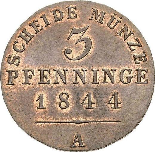 Reverso 3 Pfennige 1844 A - valor de la moneda  - Prusia, Federico Guillermo IV