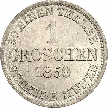 Реверс монеты - Грош 1859 года - цена серебряной монеты - Брауншвейг-Вольфенбюттель, Вильгельм