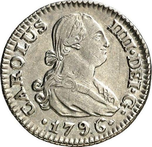 Avers 1/2 Real (Medio Real) 1796 M MF - Silbermünze Wert - Spanien, Karl IV