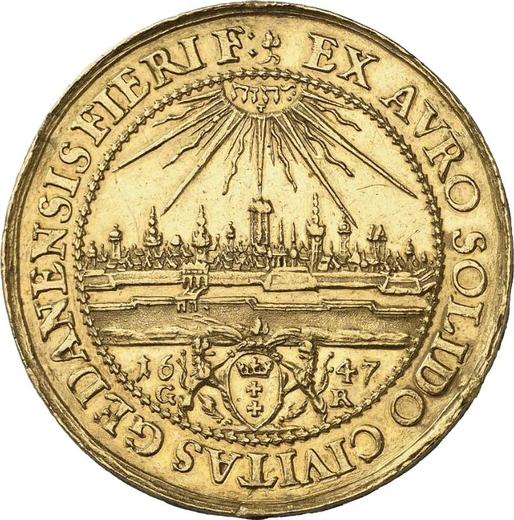 Reverso Donación 3 ducados 1647 GR "Gdańsk" - valor de la moneda de oro - Polonia, Vladislao IV