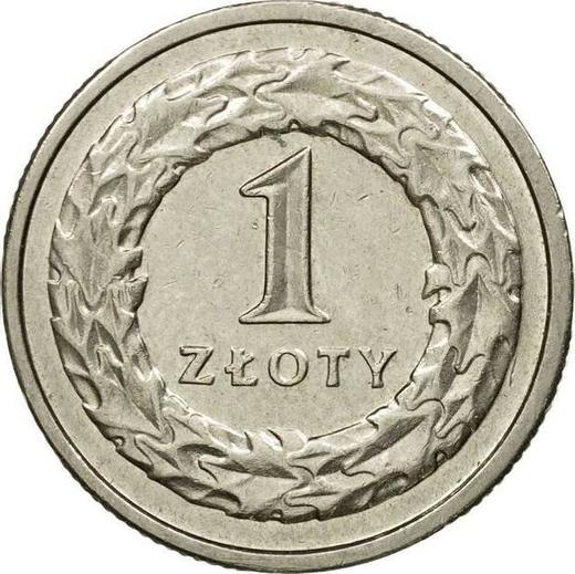 Revers 1 Zloty 1993 MW - Münze Wert - Polen, III Republik Polen nach Stückelung