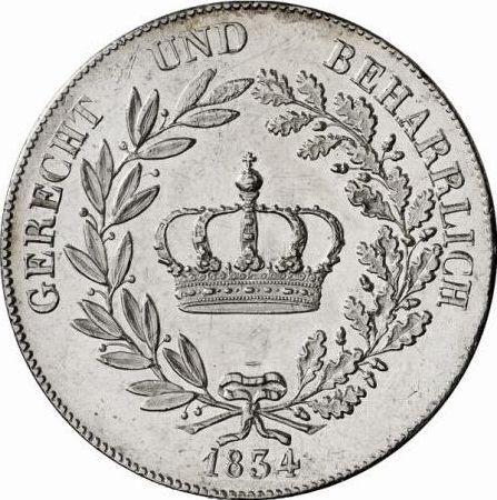 Реверс монеты - Талер 1834 года - цена серебряной монеты - Бавария, Людвиг I