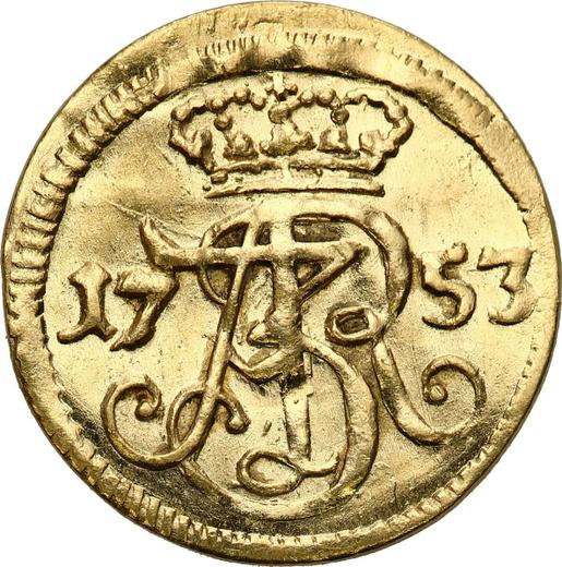 Awers monety - Szeląg 1753 WR "Gdański" Złoto - cena złotej monety - Polska, August III