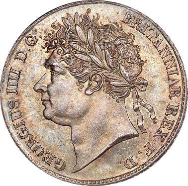 Anverso 4 peniques (Groat) 1828 "Maundy" - valor de la moneda de plata - Gran Bretaña, Jorge IV