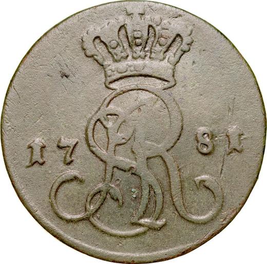 Аверс монеты - 1 грош 1781 года EB - цена  монеты - Польша, Станислав II Август