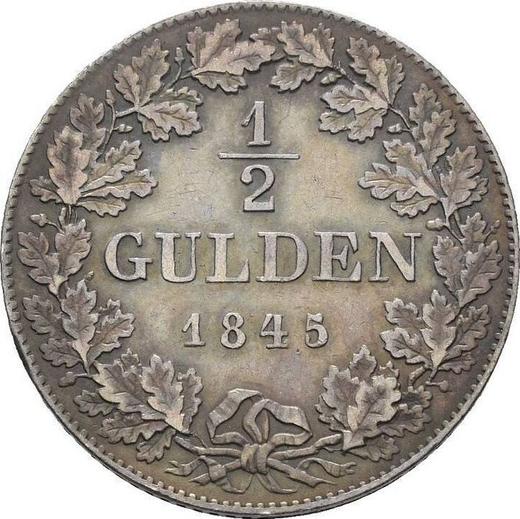 Reverso Medio florín 1845 - valor de la moneda de plata - Hesse-Homburg, Felipe Augusto Federico 