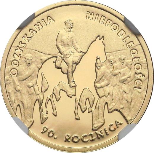 Реверс монеты - 50 злотых 2008 года MW EO "90 лет независимости Польши" - цена золотой монеты - Польша, III Республика после деноминации