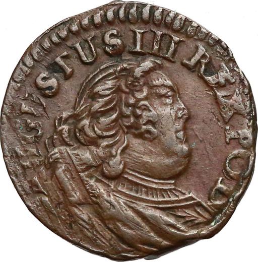 Anverso Szeląg 1754 "de corona" Marcado con letras - valor de la moneda  - Polonia, Augusto III