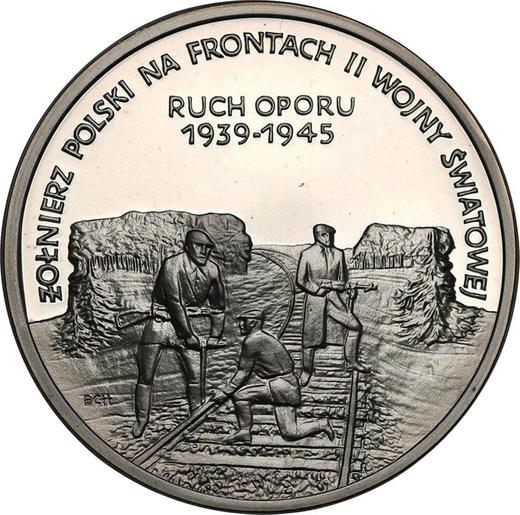 Reverso 200000 eslotis 1993 MW BCH "Movimiento de resistencia" - valor de la moneda de plata - Polonia, República moderna