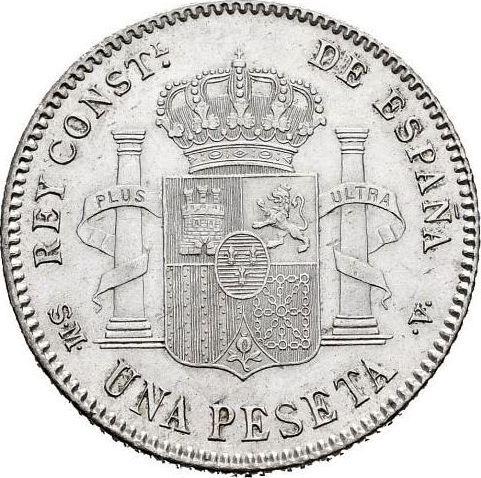 Реверс монеты - 1 песета 1901 года SMV - цена серебряной монеты - Испания, Альфонсо XIII